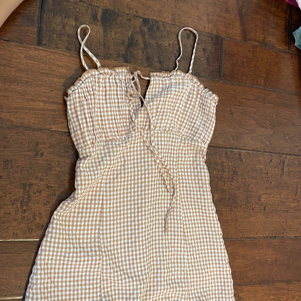 Brown and white urban outfitters dress